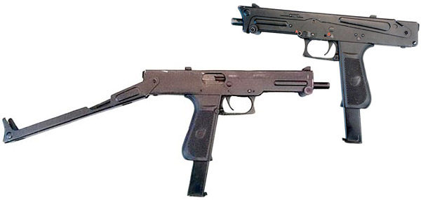 Пистолет-пулемет ПП-93 с магазином на 30 патронов (со сложенным и разложенным прикладом)
