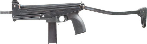Пистолет-пулемёт Jatimatik с разложенным прикладом. Вид слева