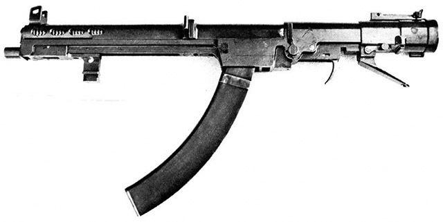 Экспериментальный пистолет-пулемёт Тип IIA образца 1934 года со снятой ложей