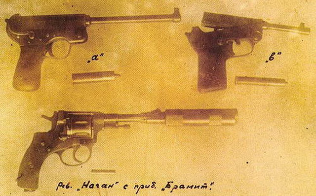 Пистолеты и патроны Гуревича в сравнении с бесшумным револьвером Нагана