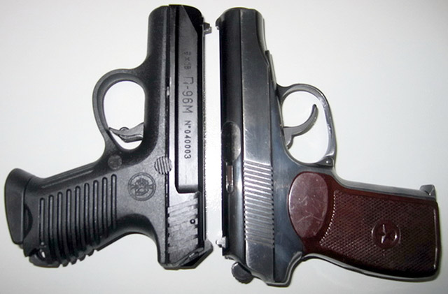 Пистолет П-96М под «макаровский» патрон 9×18 мм в сравнении с пистолетом Макарова