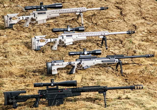 Линейка винтовок Accuracy International, находящихся в настоящее время в производстве
