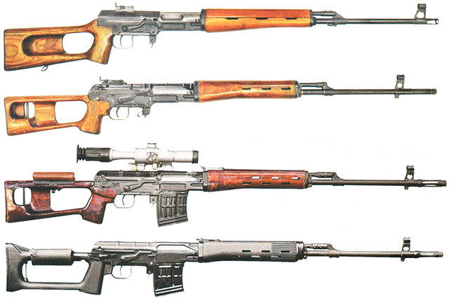 Снайперские винтовки ССВ-58 и СВД разных лет выпуска