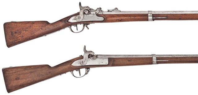 Infanteriegeweh 1842/59/67 (вверху) и Infanteriegewehr 1842 (внизу)