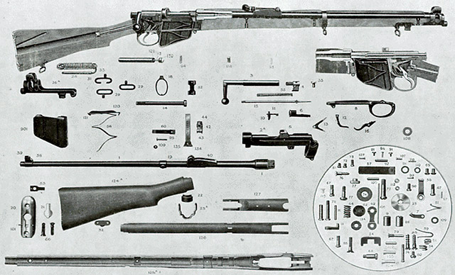 Канадский плакат, посвящённый разборке винтовки
