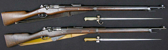 Fusil d'Infanterie Mle 1907/15 (сверху) и Fusil d'Infanterie Mle 1907/15 M16 (снизу)