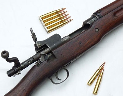 US Rifle M1917 с используемыми боеприпасами